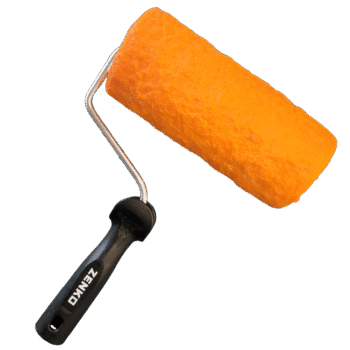 Wałek do nadawania tekstury w świeżym betonie - efekt skały na ścianie.